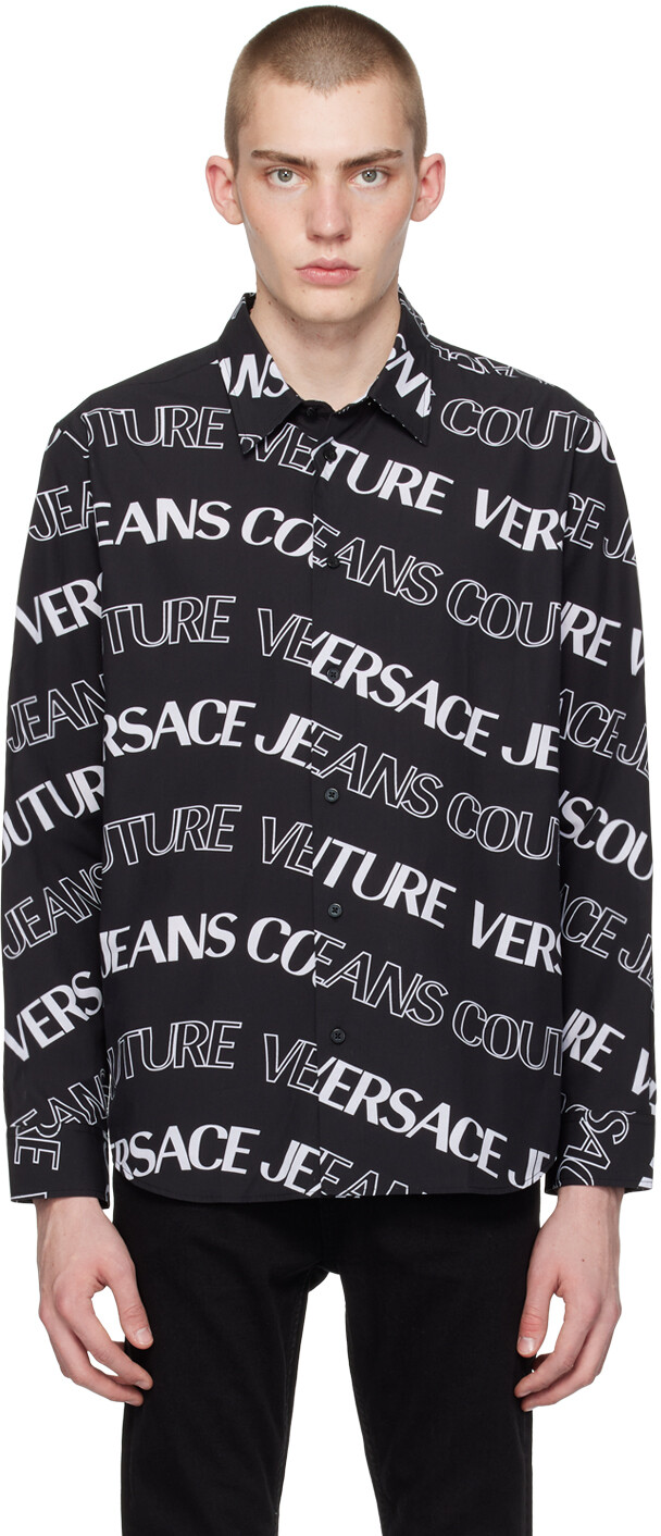 

Черная рубашка с логотипом Versace Jeans Couture