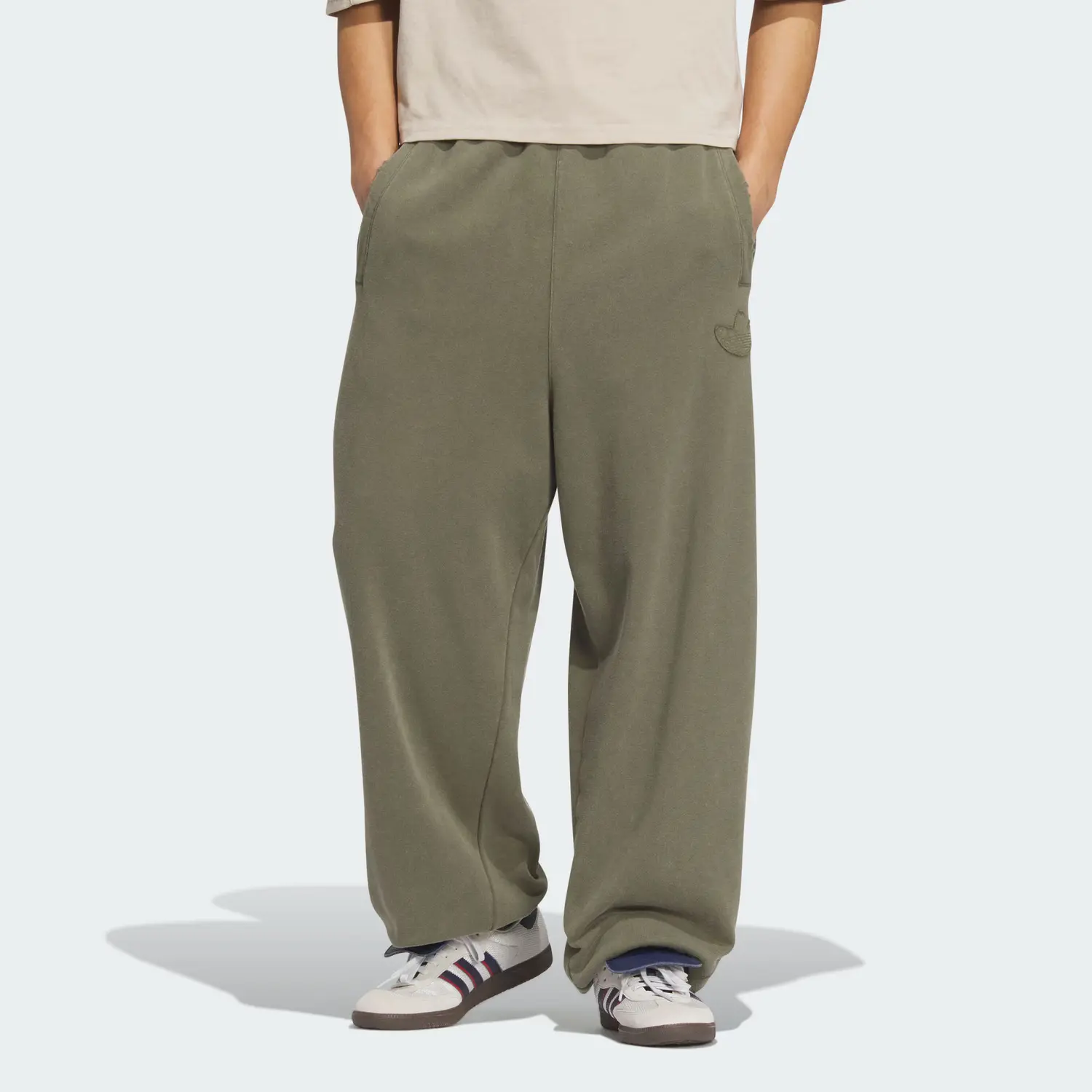 Футболка Adidas Originals Washed Joggers Вязаные спортивные брюки мужские Strata оливково-зеленый — фото 3