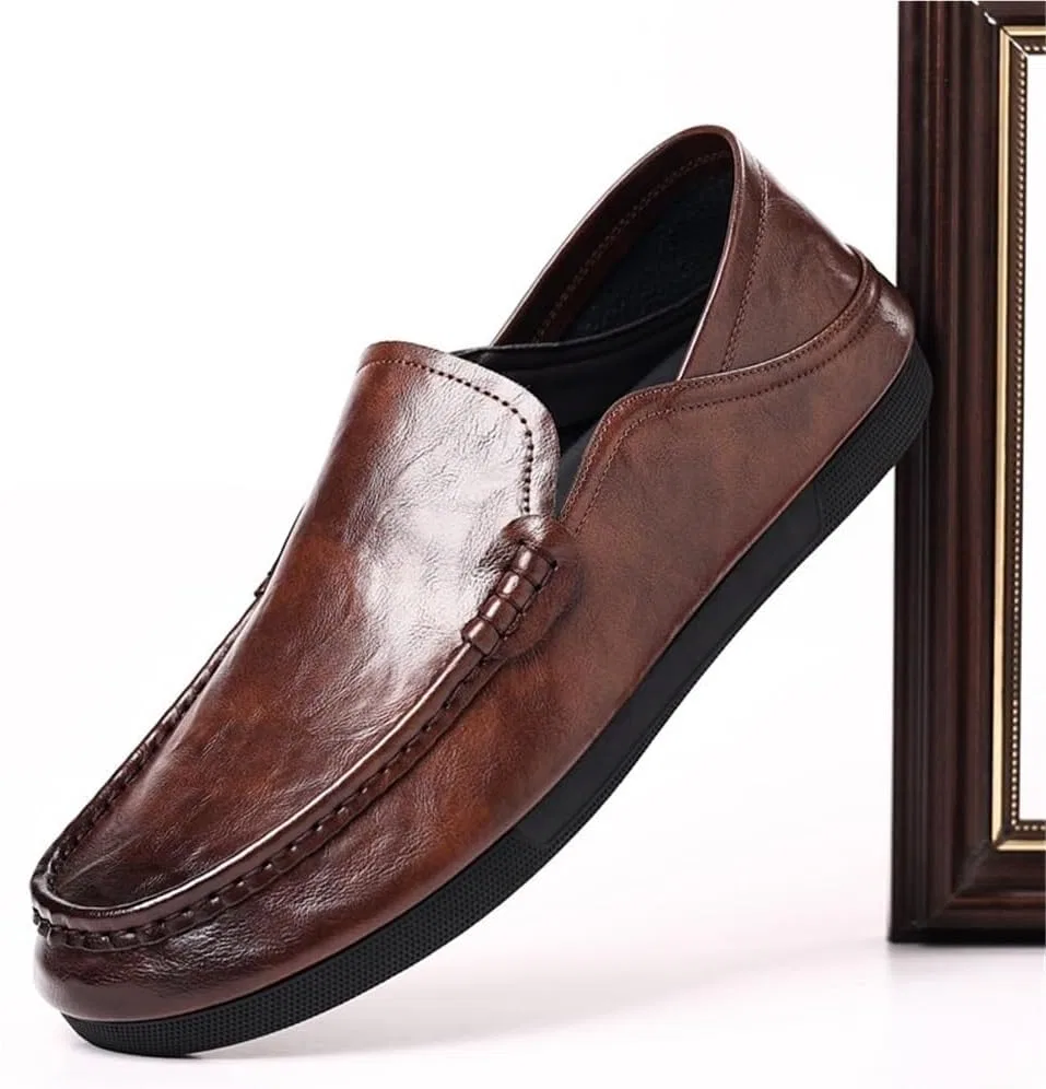 Лоферы кожаные PU Loafers Brown DHFIRUFSHLO — фото 3