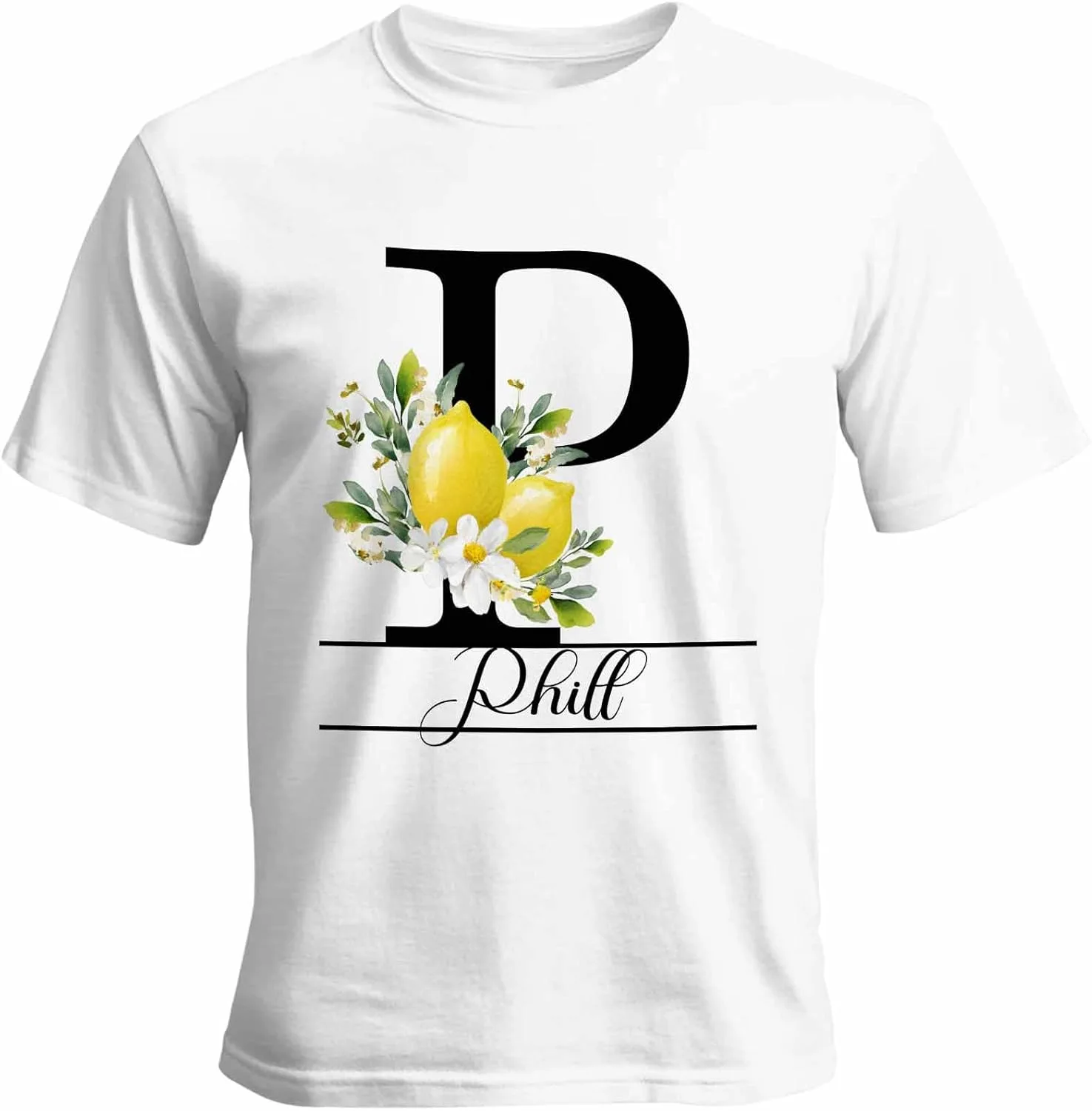 

Футболка с именем или текстом, Lemon P, Unisex, Cotton, Round Neck Vaxbryntel