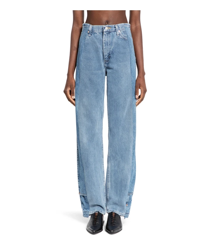 

Светло-Голубые выстиранные джинсы морковного цвета E.L.V. Denim, синий