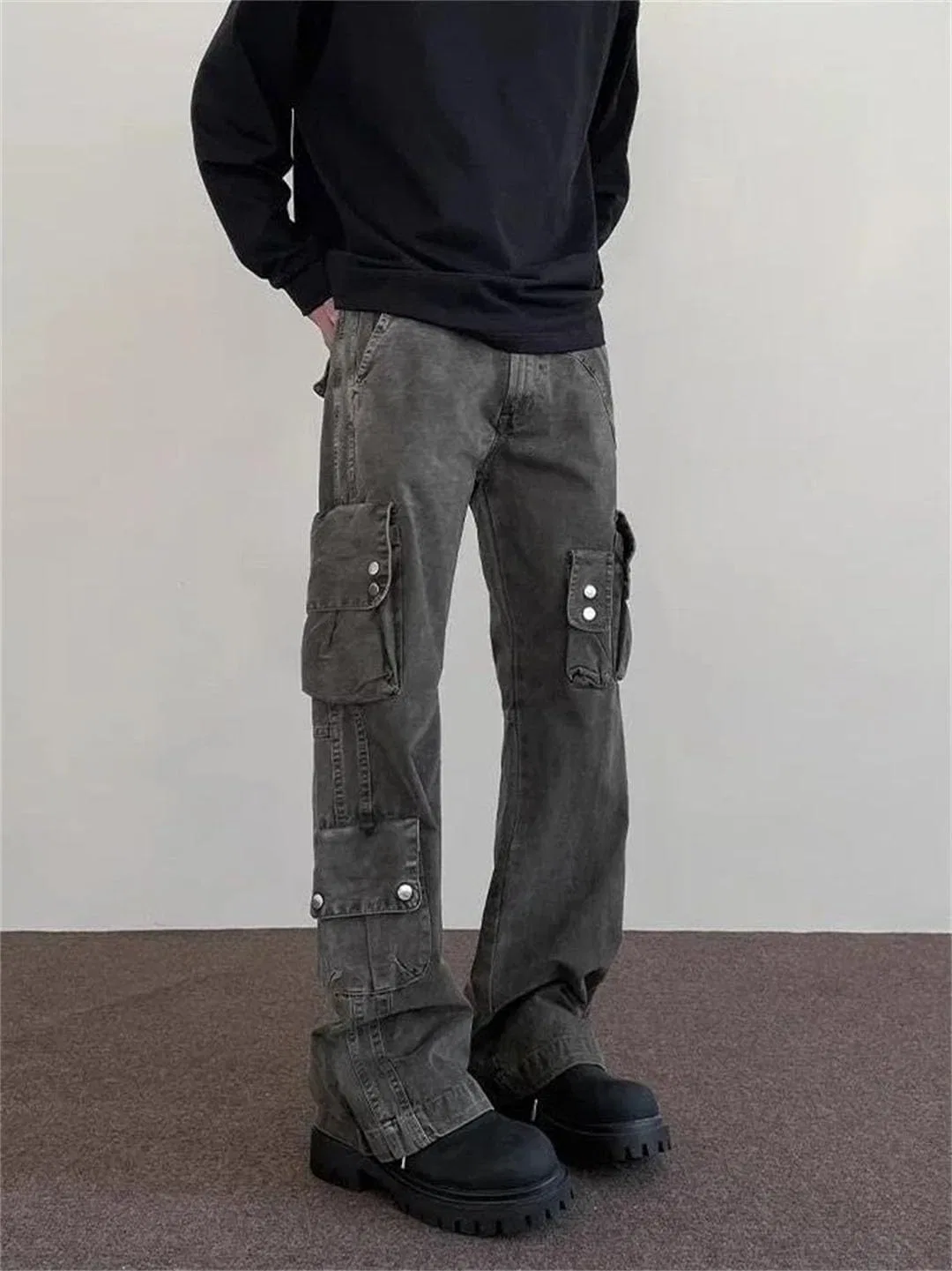 Джинсы с карманами, Cotton, Gray Jeans — фото 2