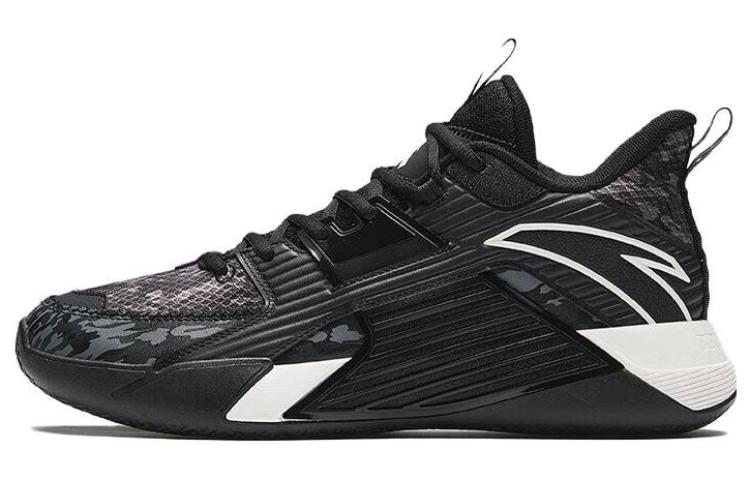 

Анта Speedy 3 устойчивые к истиранию баскетбольные кроссовки среднего кроя мужские черно-серые