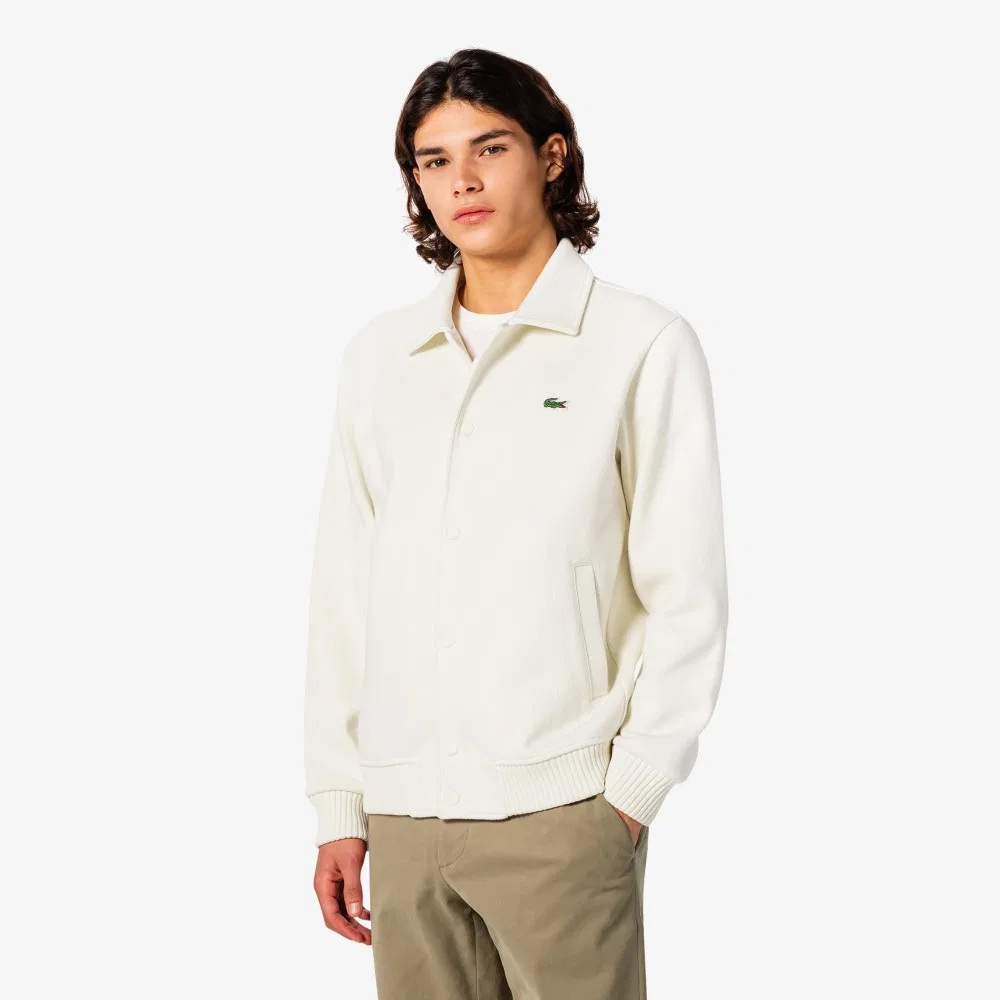 Мужской джемпер из рипстоп-джерси кремовый от Lacoste — фото 4
