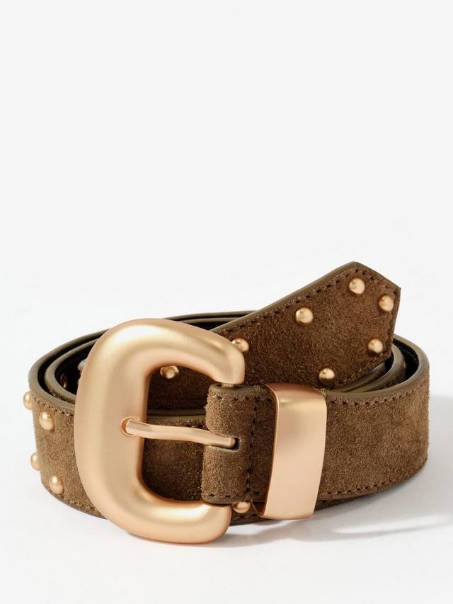 

Пояс из замши с декоративными заклепками Mint Velvet, Green Khaki