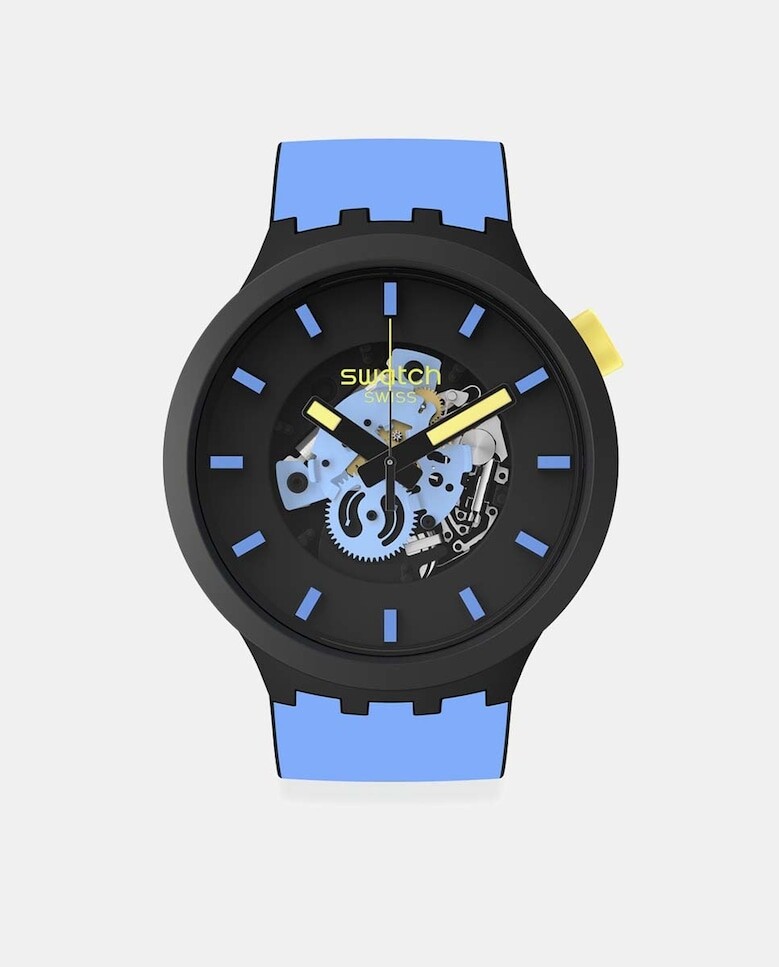 

Monthly Drop SB03B108 Синие силиконовые мужские часы Swatch, синий