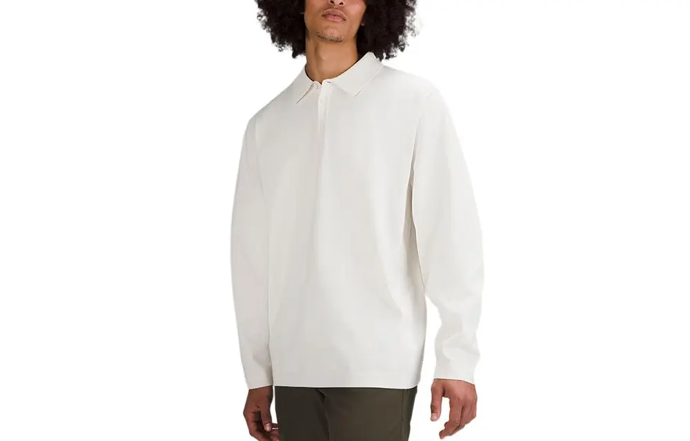 

Легкие рубашки поло для мужчин, воротник поло средней жесткости, другие Lululemon, antique белый