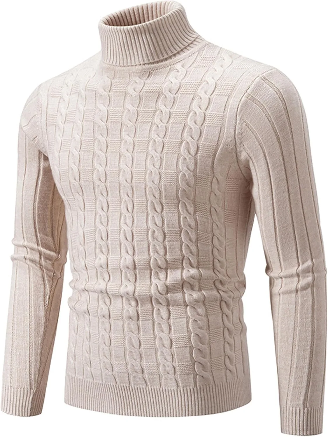 

Мужской тонкий свитер с высоким воротником Jueshanzj