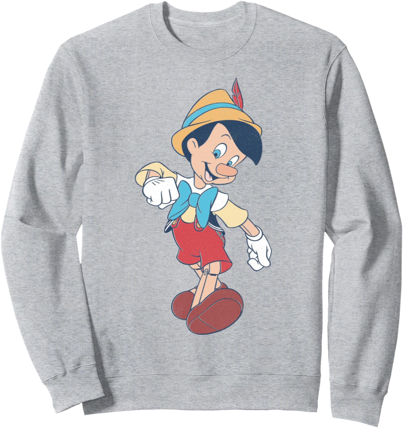 

Винтажная толстовка с портретом Пиноккио от Disney, серая