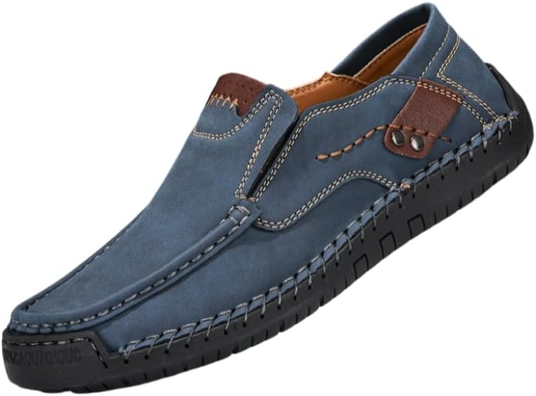 

Мужские лоферы большого размера без шнурков - дышащий синтетический материал с подошвой из противоскользящей резины, подходят для всех сезонов, с удобным дизайном, подходят как для повседневной носки, так и для делового стиля Clolinde, синий