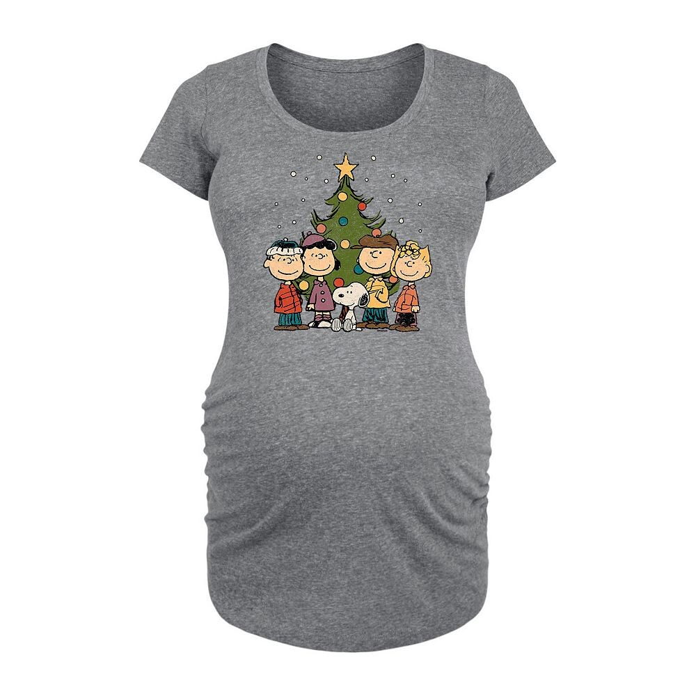 

Футболка с рисунком Maternity Peanuts Christmas Group Licensed Character, цвет Heather Gray