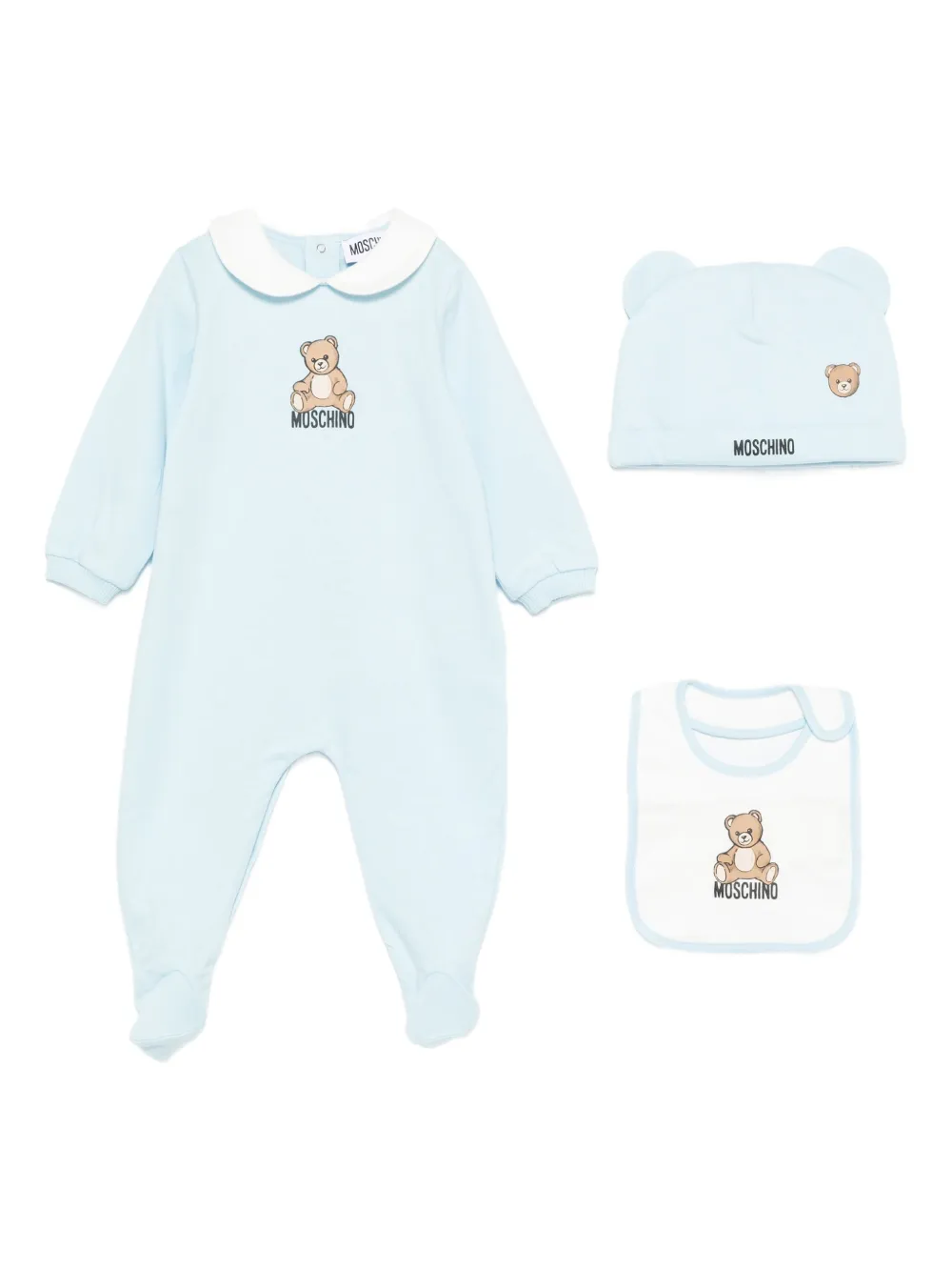 

Комплект для новорожденного с принтом Тедди Moschino Kids, синий