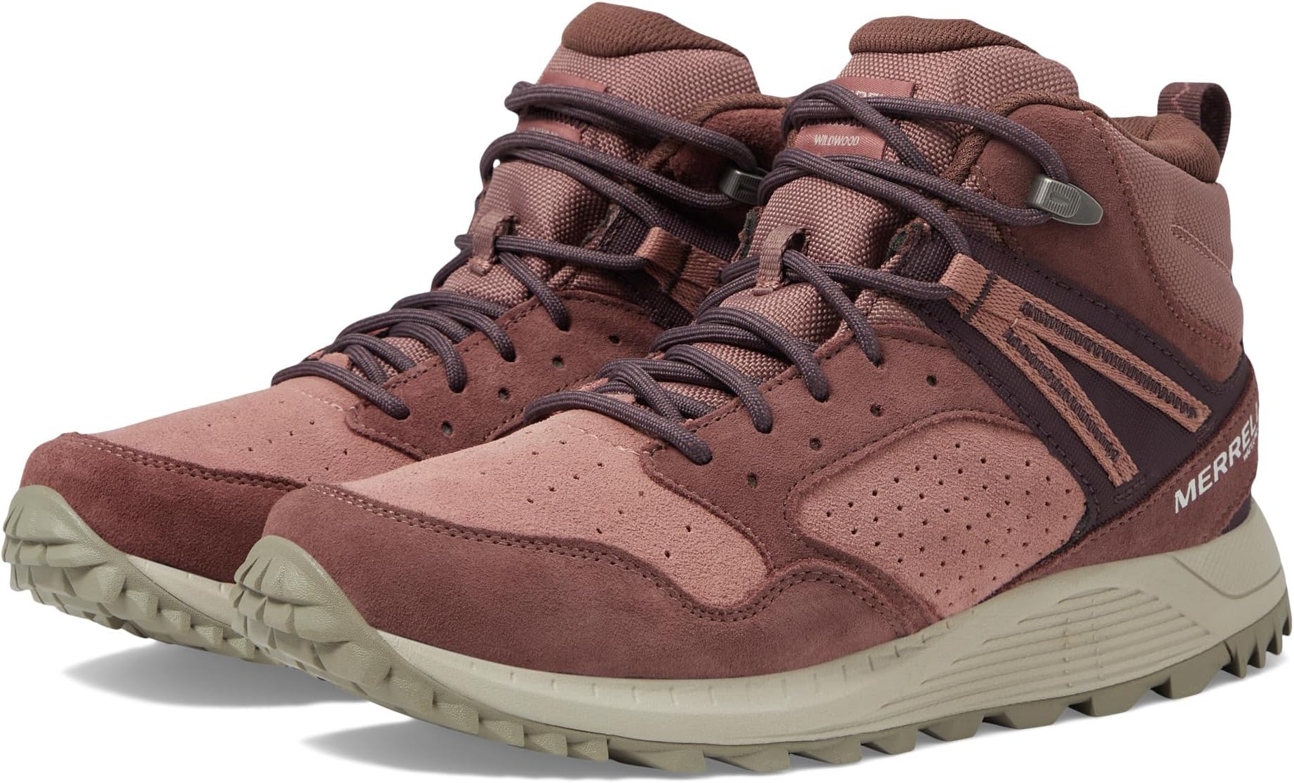 

Походная обувь водонепроницаемая Wildwood Mid LTR Waterproof Merrell, цвет Marron/Burlwood