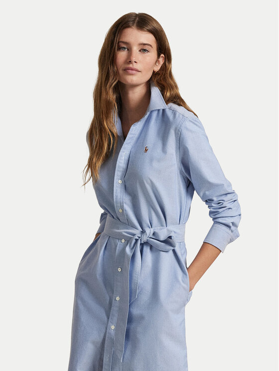 Платье-Рубашка прямого кроя 211928804002 Polo Ralph Lauren, синий — фото 3