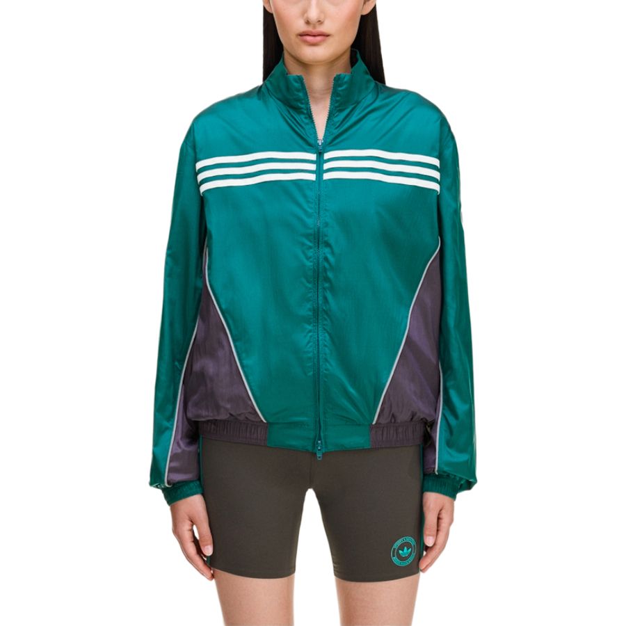 Куртка-ветровка SPORTY & RICH FW25 женская Adidas Originals, темно-зеленый/фиолетовый — фото 4
