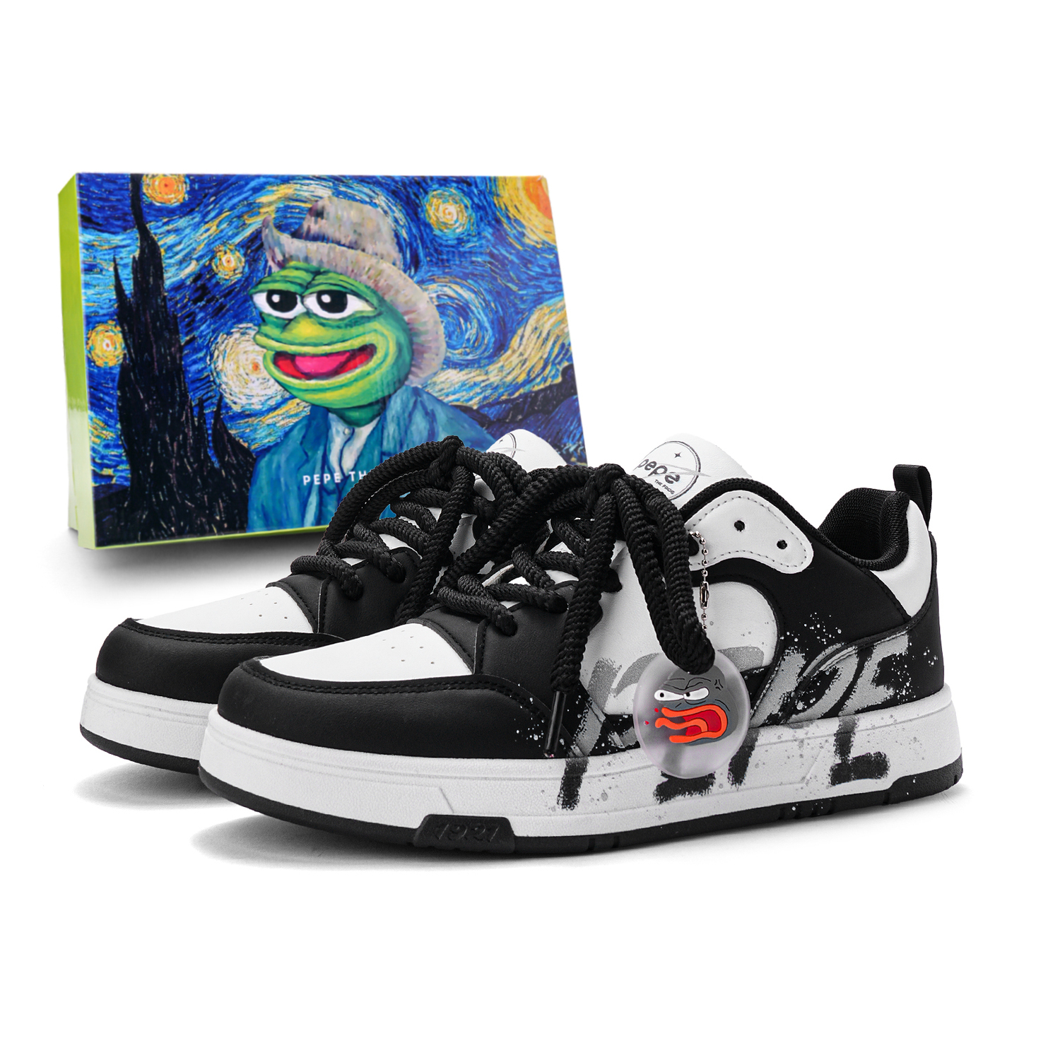 

Pepe The Frog Низкие скейтерские кроссовки унисекс Rice Flower Rice, цвет Rice Flower Rice