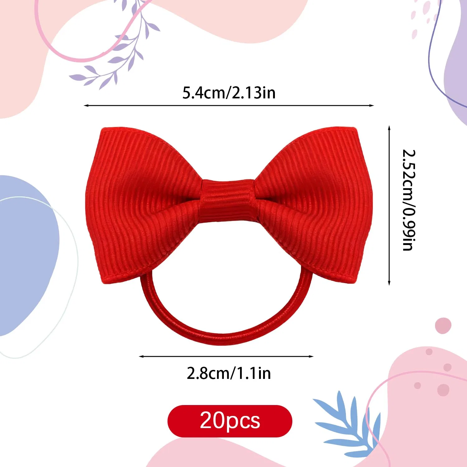 Набор из 20 красных аксессуаров для волос для девочек Elnx, Pack Of 20 (Red) — фото 2