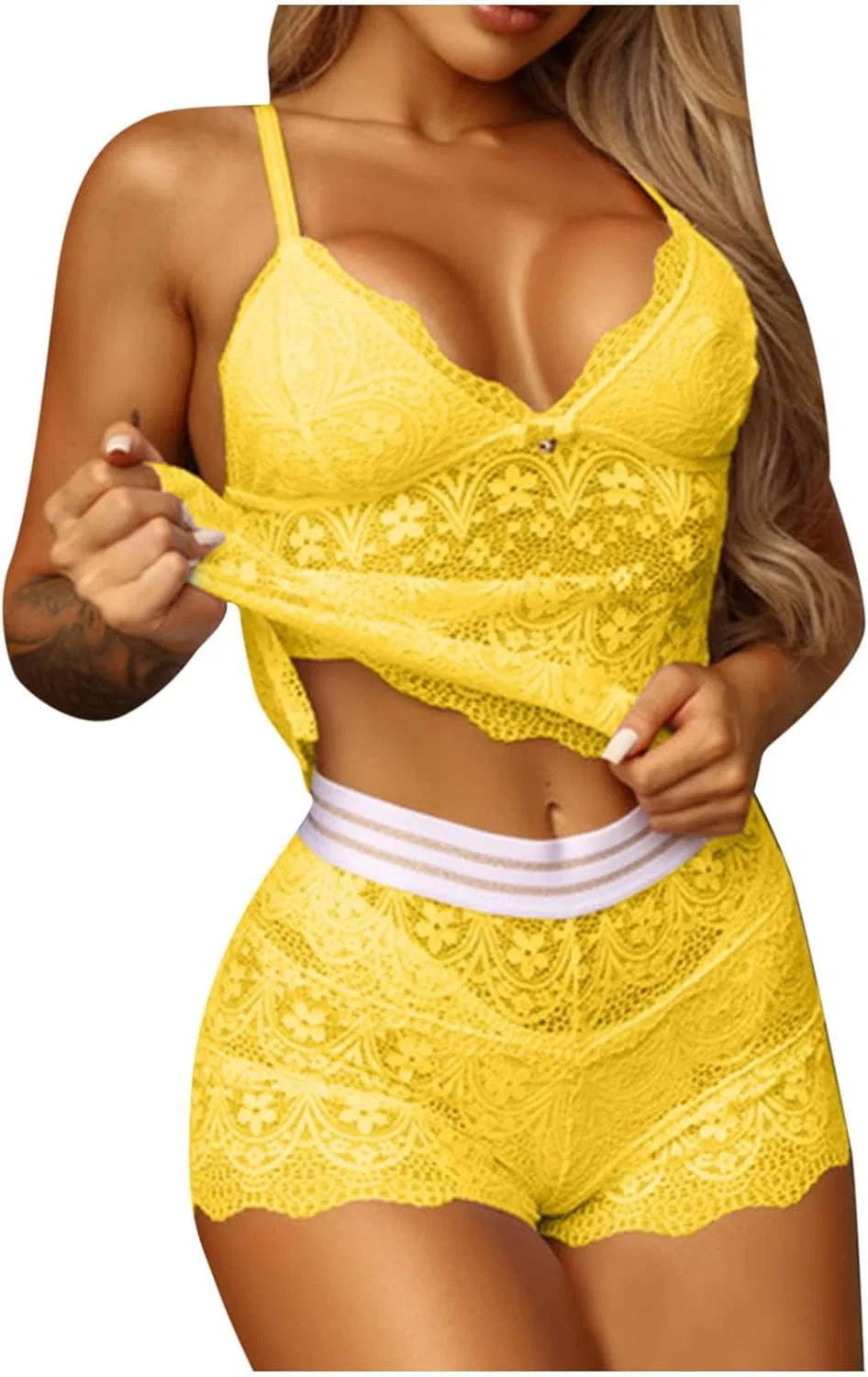 Комплект нижнего белья кружевной Yellow
