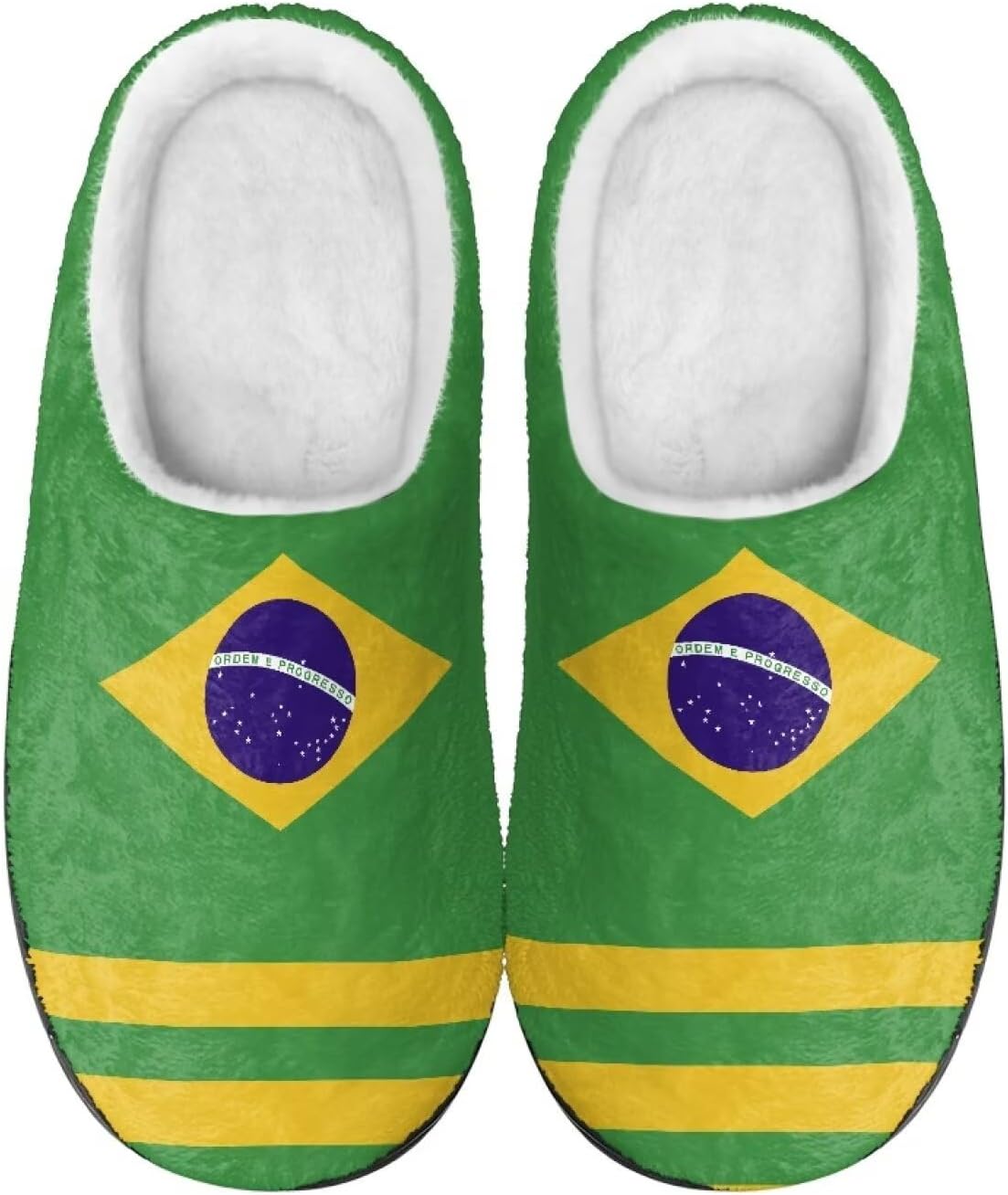 

Зимние домашние тапочки Pzuqiu для женщин и мужчин, легкие, без шнурков, мягкие, размеры 34-50, Flag of Brazil
