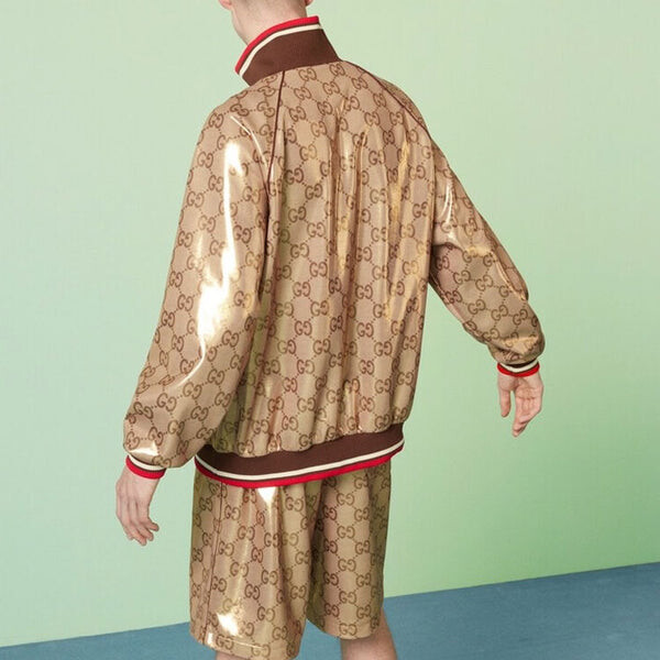 Куртка gg technical jersey zip jacket 'gold' Gucci, золотой — фото 3