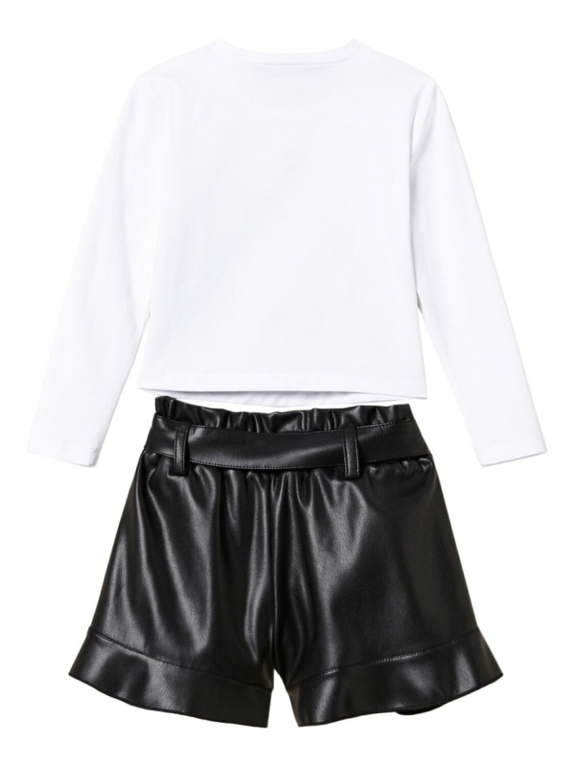 

TWINSET Kids футболка с логотипом и оборками, шорты, черный