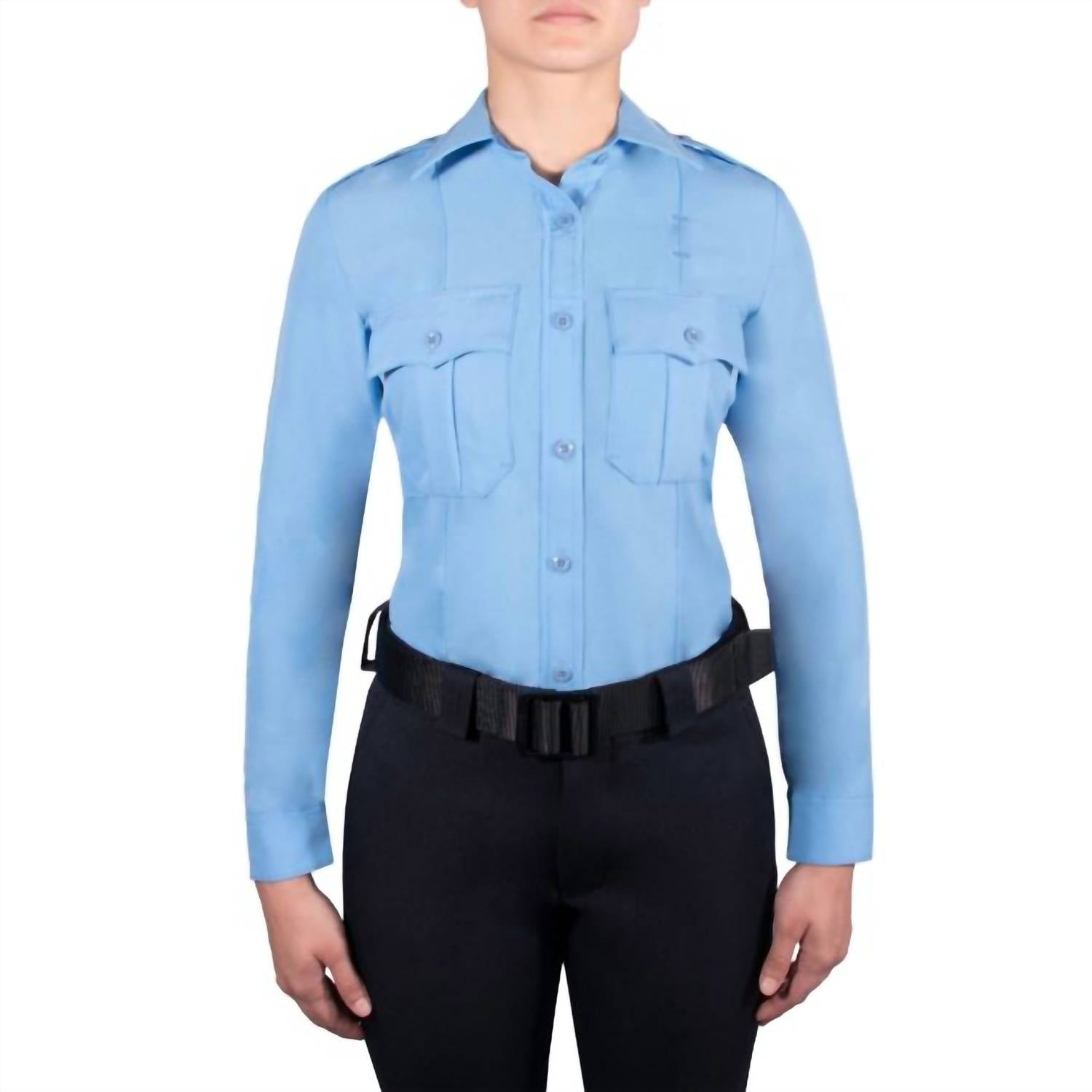 

Женская суперрубашка из полиэстера с длинным рукавом, средне-синего цвета Blauer, Medium Blue