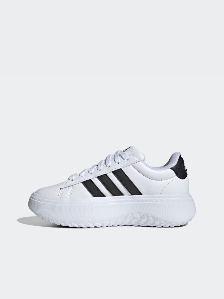 Кроссовки Adidas Grand Court Platform на толстой подошве, белый / черный — фото 2