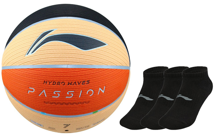 

LINING Баскетбольный мяч Badfive PU черный оранжевый размер 7 тренировочный unisex