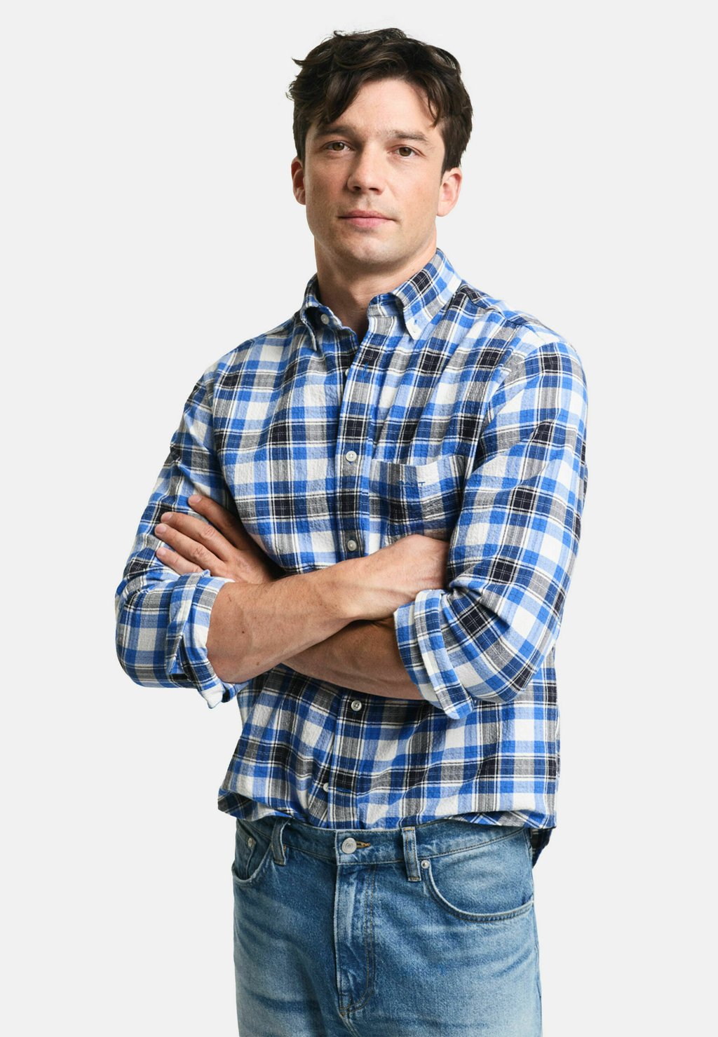 

Рубашка CHECKED TEXTURED GANT, светло-голубой