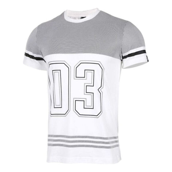 

Футболка Men's adidas Alphabet Printing Round Neck Breathable Short Sleeve White T-Shirt, белый
