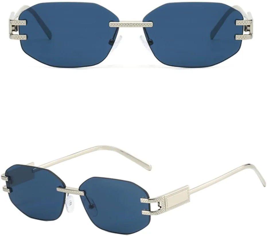 

Модные солнцезащитные очки без металлической оправы с шестиугольным острием для женщин, высококачественная защита от солнца на открытом воздухе TVTBBVV, 3