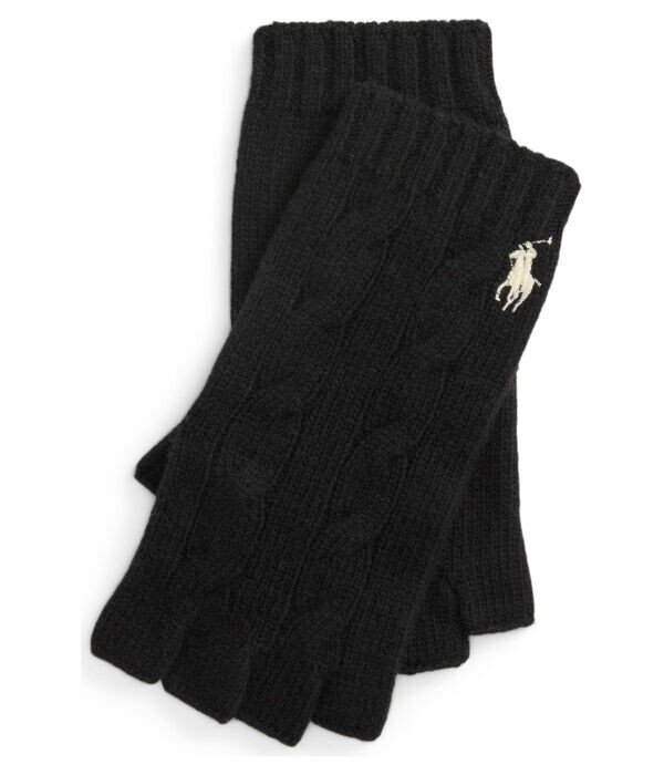 

Перчатки шерстяные Polo Ralph Lauren с добавлением кашемира, черный