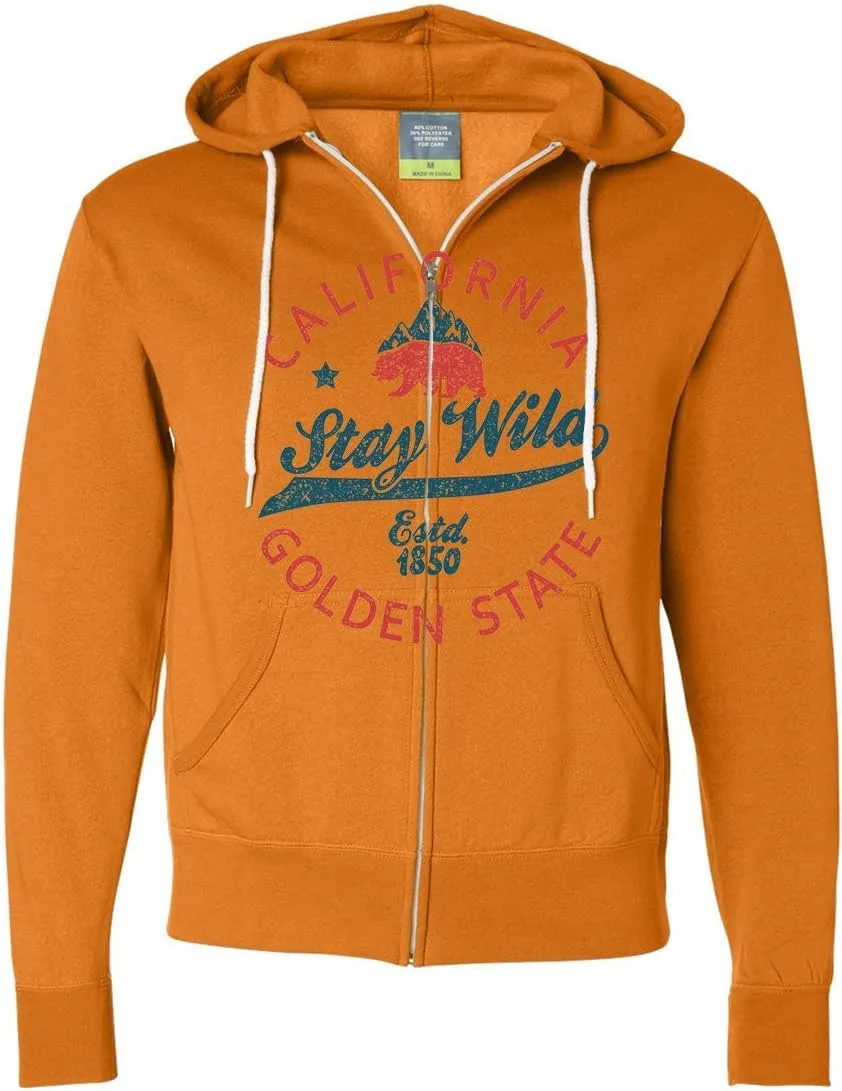 

Толстовка с капюшоном на молнии California Stay Wild от Dolphin Shirt Co