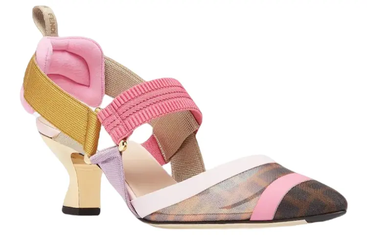 Туфли на высоком каблуке Colibri женские коричневые Fendi — фото 3
