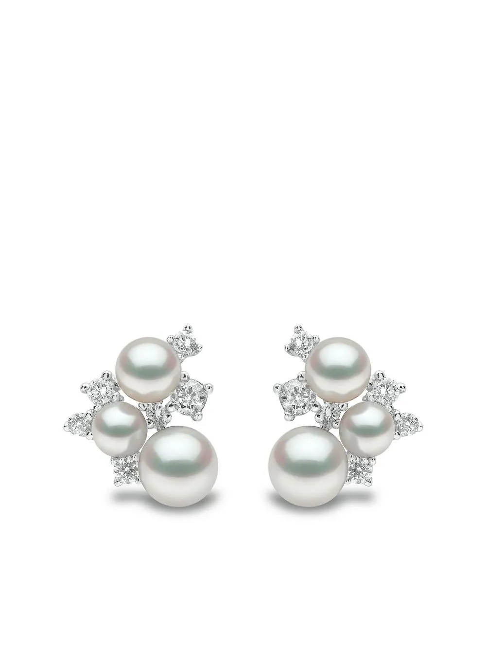 

Серьги-гвоздики Trend из белого золота с бриллиантами и жемчугом Yoko London, серебяный