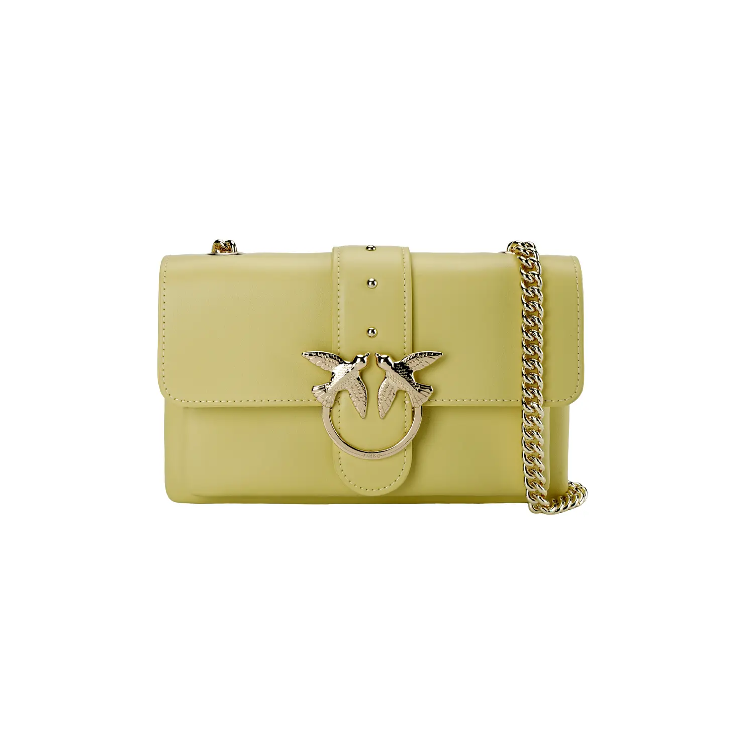 

PINKO Кожаная цепочная сумка через плечо мини женская желтая