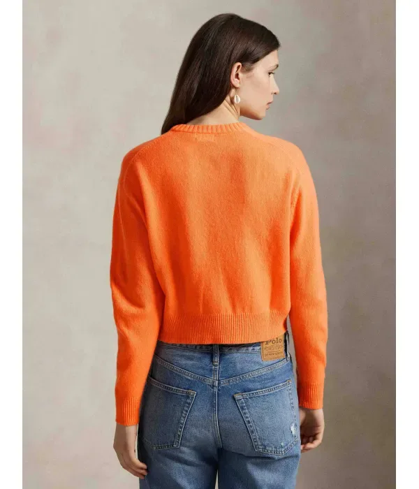 Шерстяной свитер relaxed fit Polo Ralph Lauren, оранжевый — фото 3