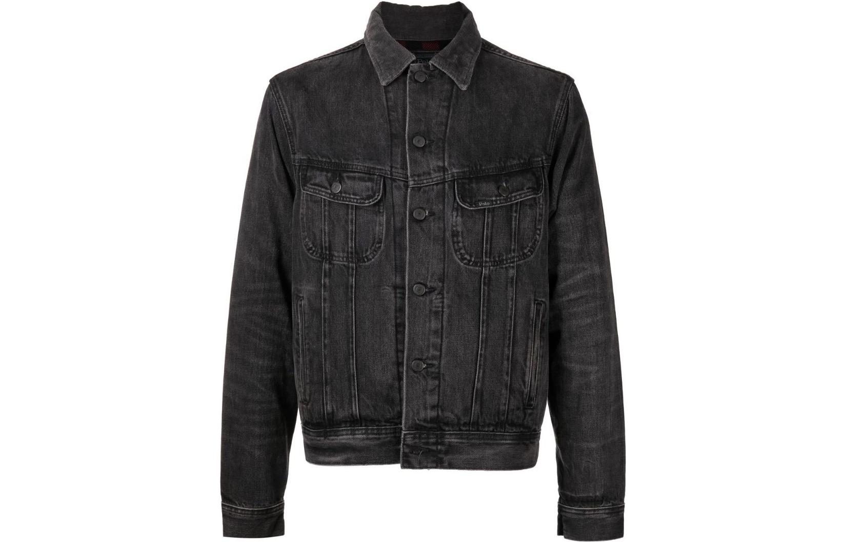 Polo Ralph Lauren Джинсовая куртка мужская черная FW22, Black — фото 3