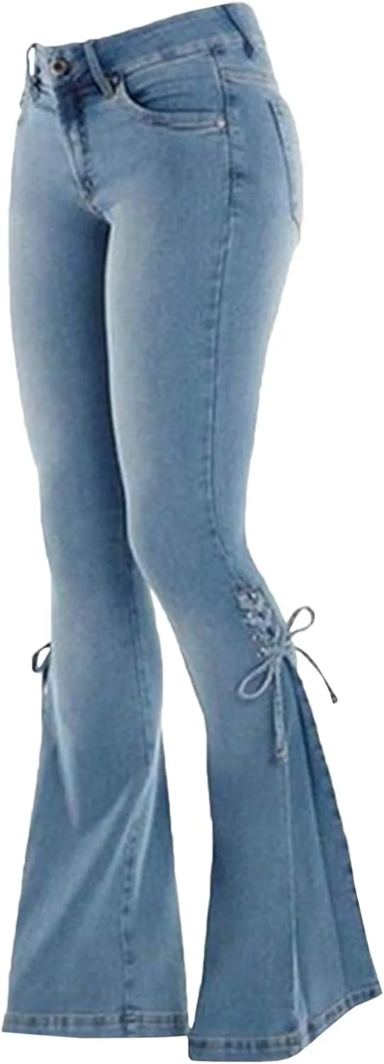 

Sexyshine женские джинсы клеш с высокой талией, рваные