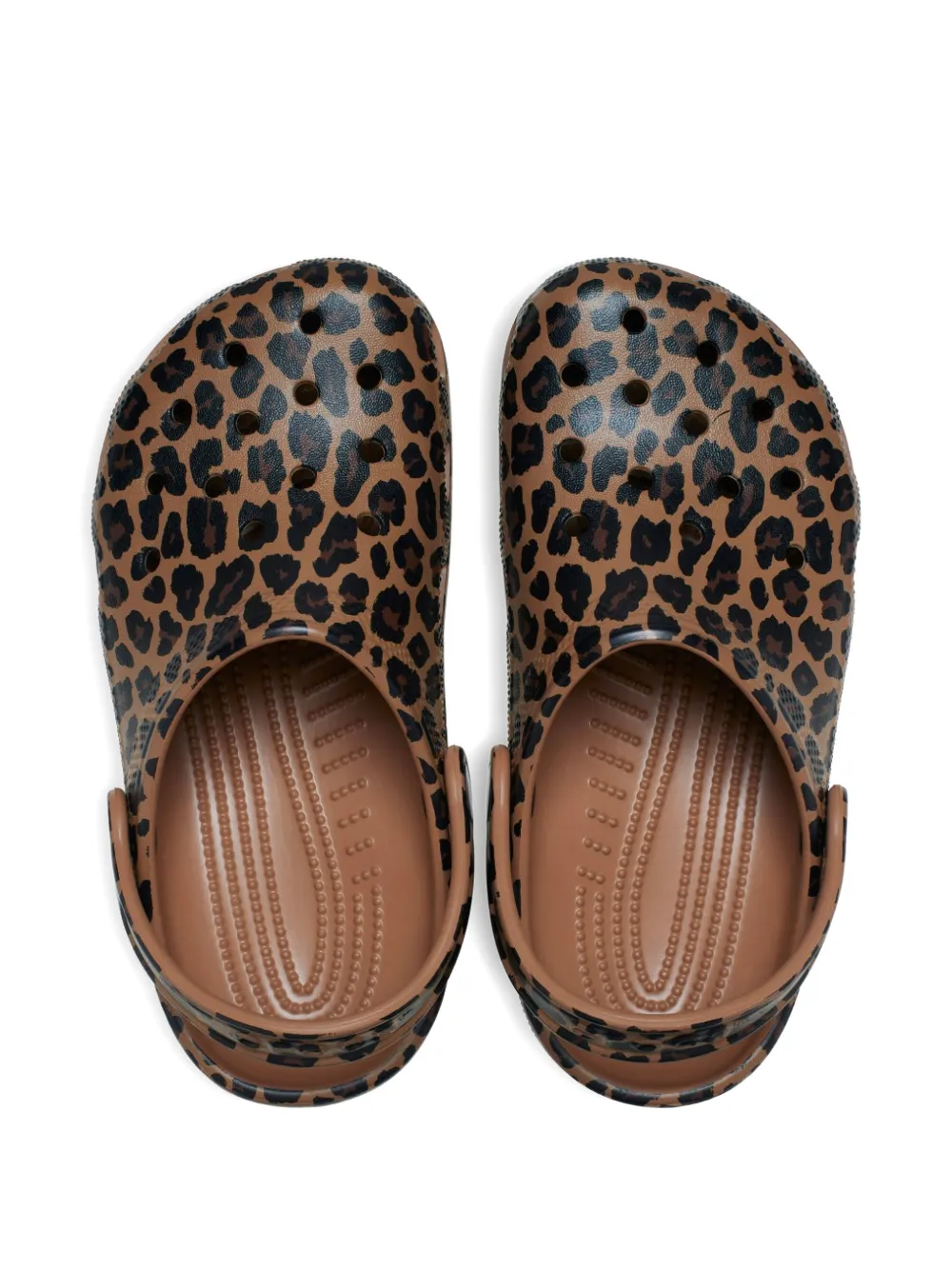 Классические сабо-сандалии с леопардовым принтом Crocs Kids, коричневый — фото 3