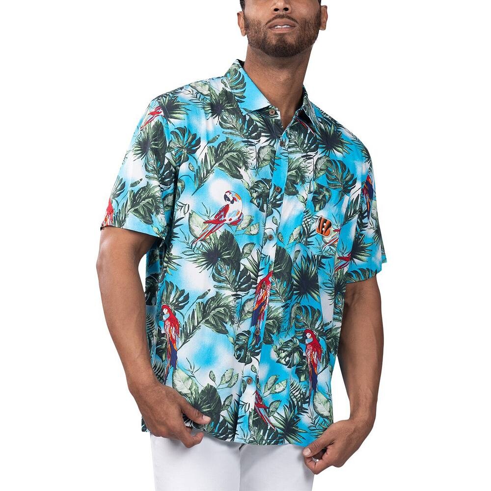 

Мужская голубая рубашка на пуговицах Margaritaville Cincinnati Bengals Jungle Parrot Party, цвет Bng Light