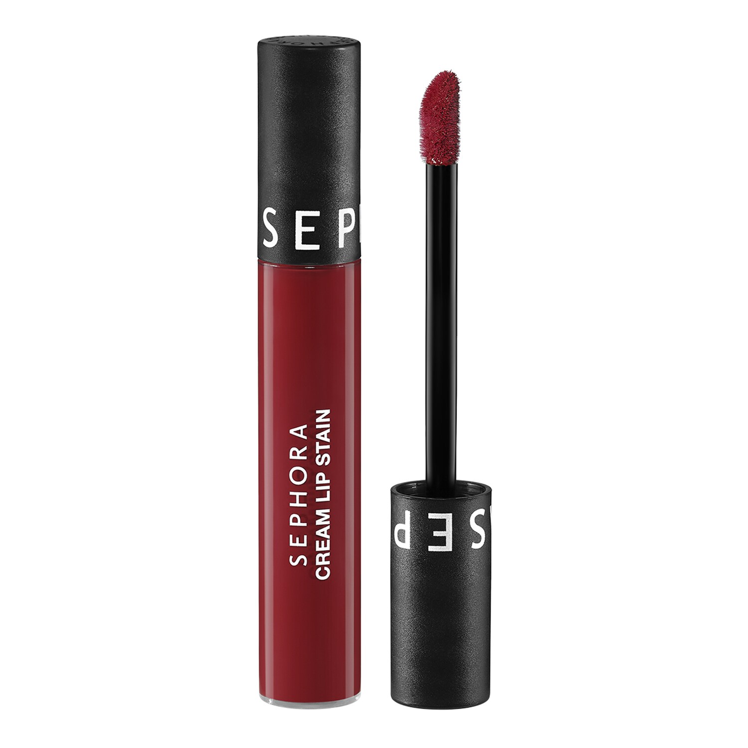 

Жидкая матовая помада Cream Lip Stain - Samtiger kussechter Lippenstift Sephora Collection, 17 Dark Red (5 ml)
