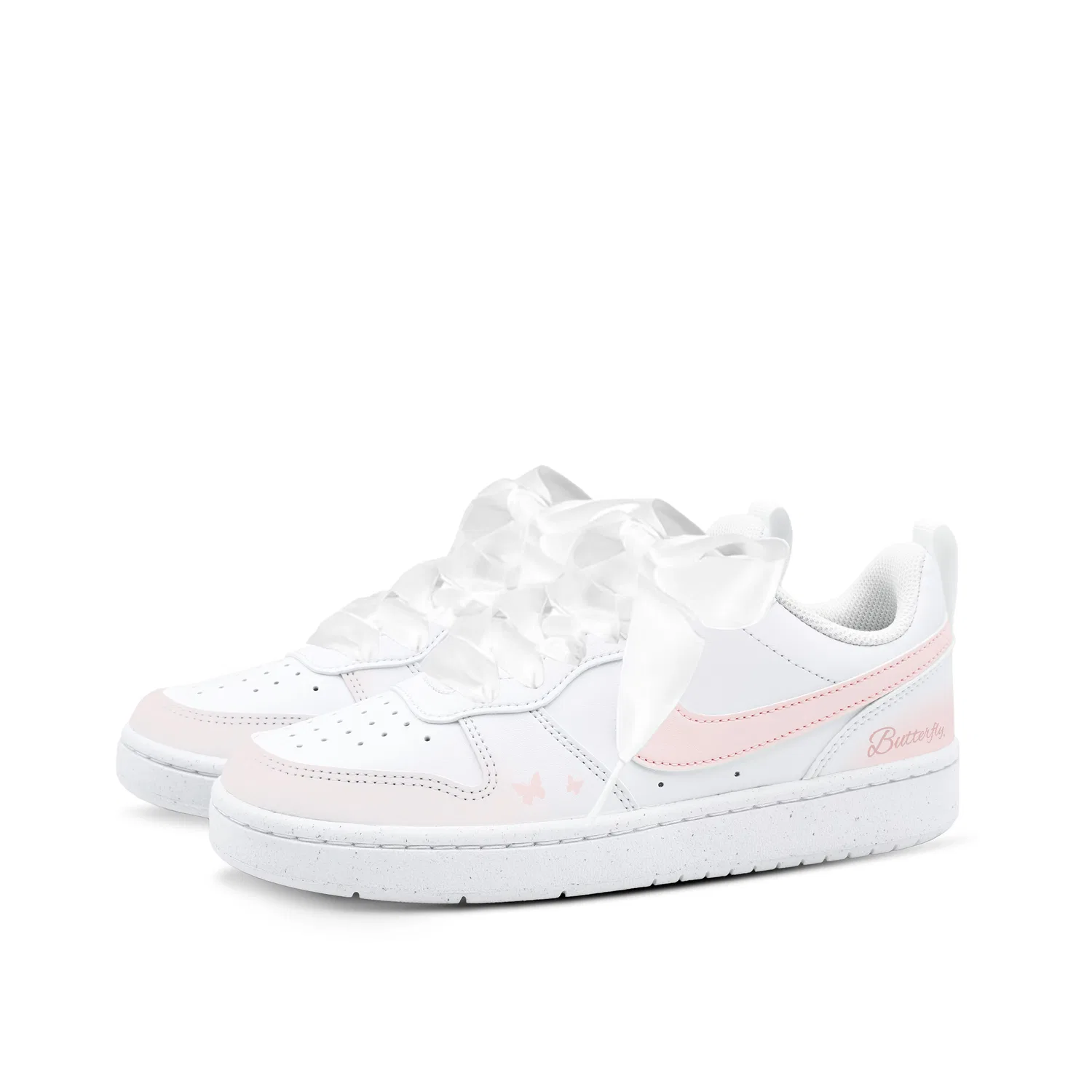Детские кеды Nike Court Borough Butterfly Whisper White Pink — фото 4