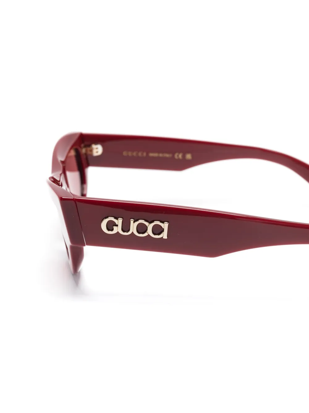 Солнцезащитные очки в оправе 'кошачий глаз' Gucci, красный — фото 3