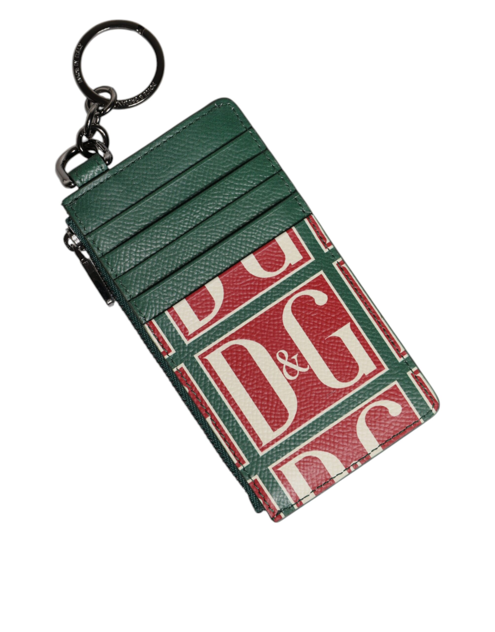 

Зеленый кошелек из телячьей кожи с логотипом и монограммой Dolce & Gabbana