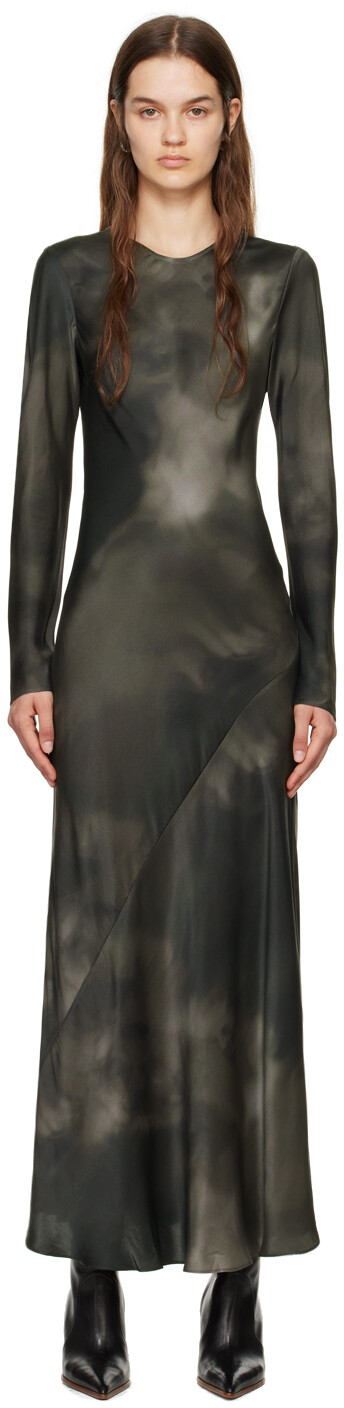 

Серое платье-макси с косой вязкой Silk Laundry