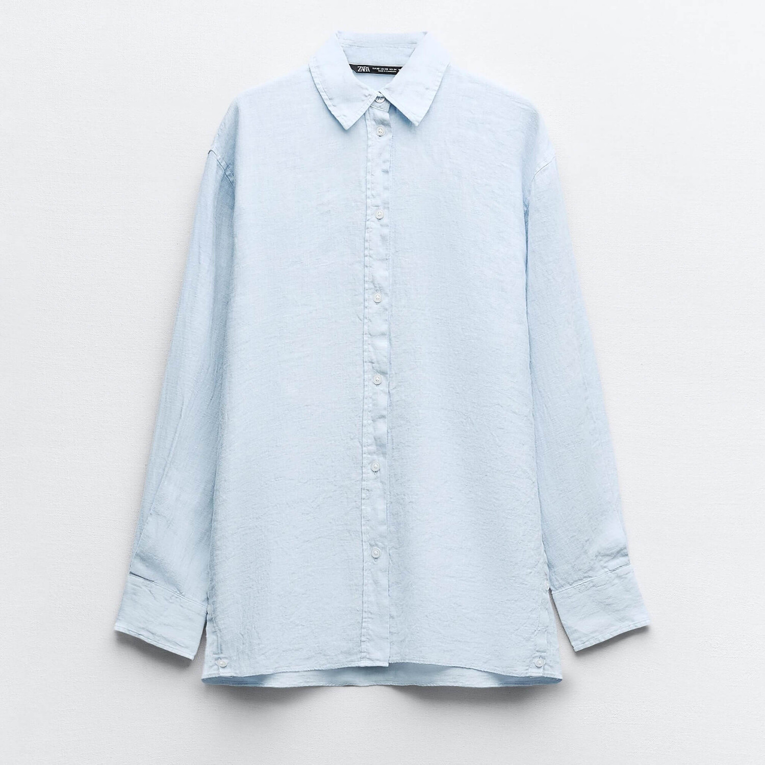 

Рубашка Zara Oversize 100% Linen, голубой