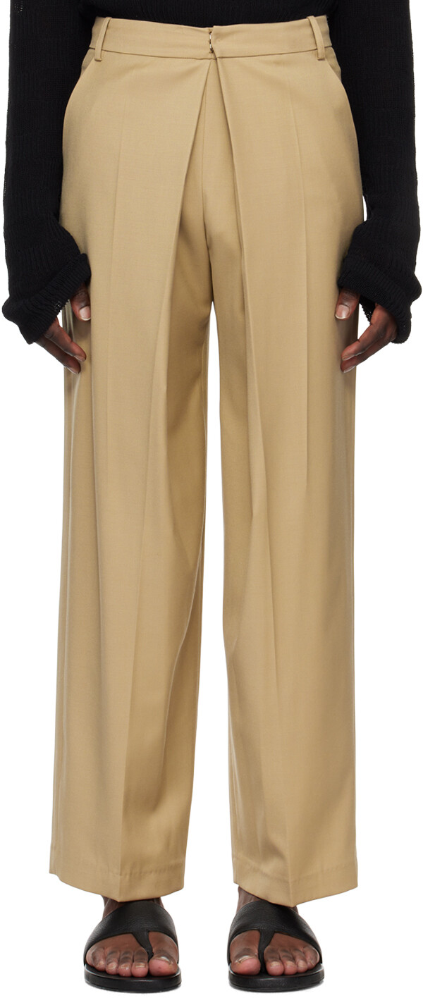

Эксклюзивные бежевые брюки SSENSE LOW CLASSIC