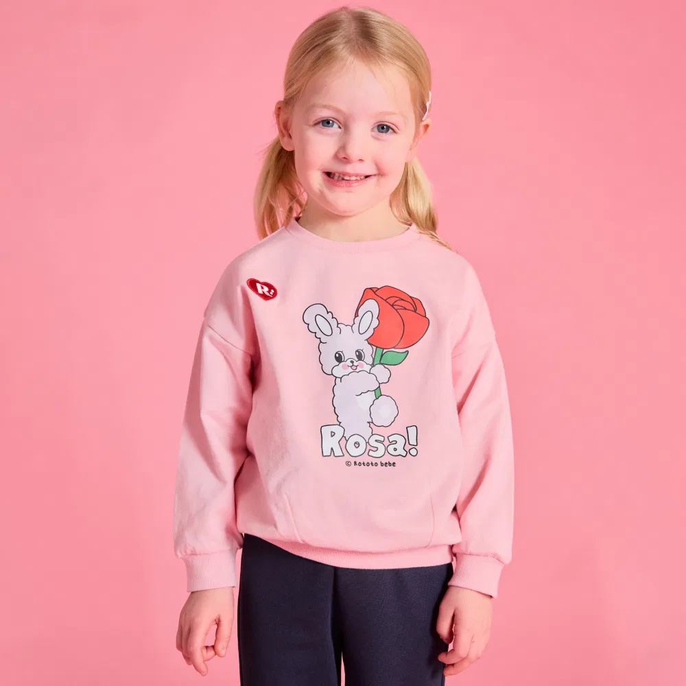 Детский свитшот Floral Kitsch, розовый, от Rototobebe