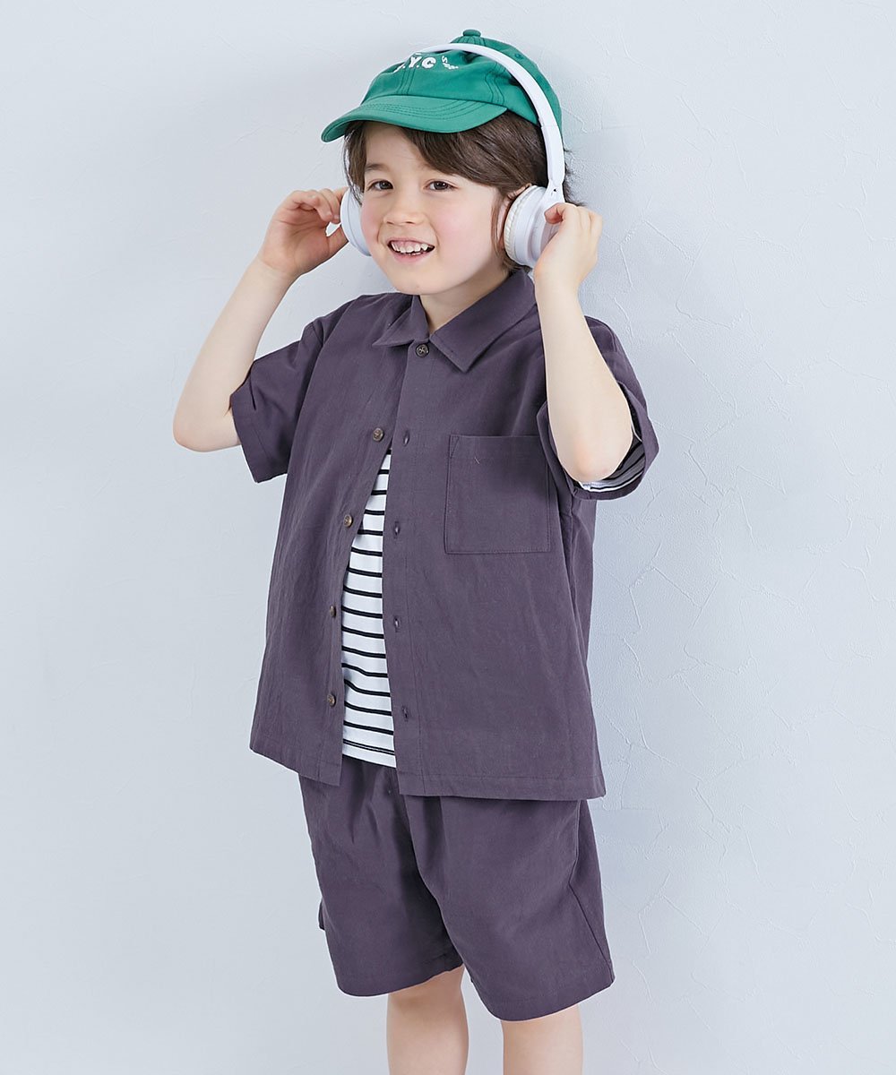 Комплект из рубашки с коротким рукавом, комплект «все в одном», 25SS Devirock, Purple-gray